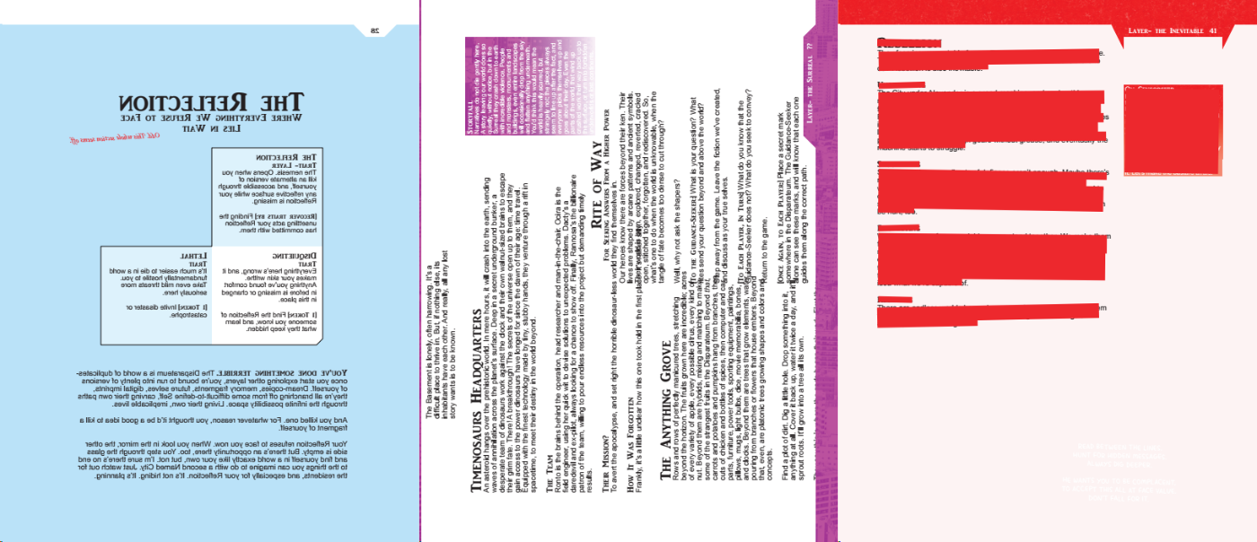 three different page layouts all breaking the rules and boundaries